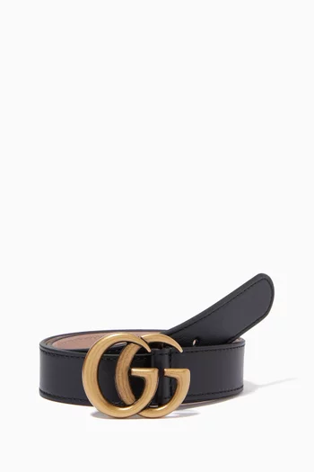GG Buckle Belt in Leather  