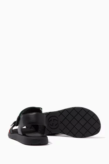 Web Sandals in Leather  