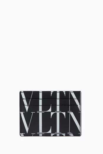 حافظة بطاقات فالنتينو غارافاني جلد عجل بنقشة تايمز بشعار VLTN