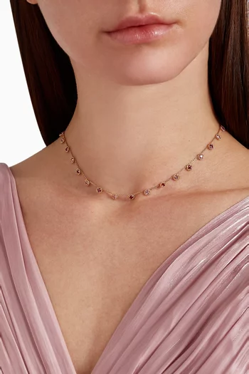 Salasil Necklace with Ruby & Pink Sapphire in 18kt Rose Gold