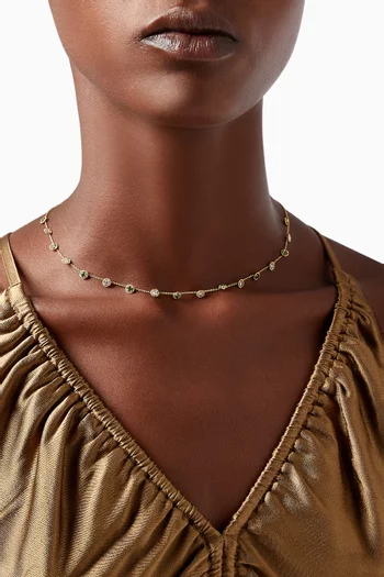 Salasil Necklace with Diamond & Tsavorite in 18kt Yellow Gold