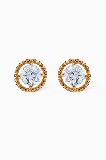 Salasil Earrings with Diamond in 18kt Yellow Gold, Small