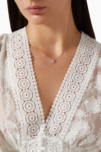 Drop Stone Necklace in Sterling Silver