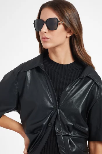 Enamel Medusa Square Sunglasses