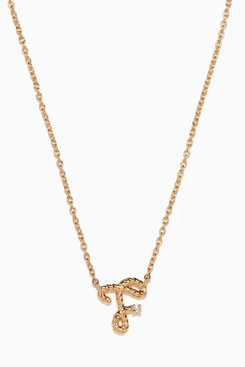 Promise Letter Necklace with Diamond in 18kt Yellow Gold      