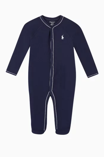 Embroidered Logo Cotton Romper