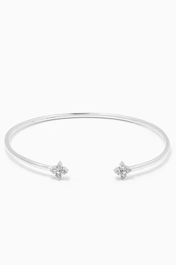 You & Me Fairy Bangle with Diamonds in 18kt White Gold    