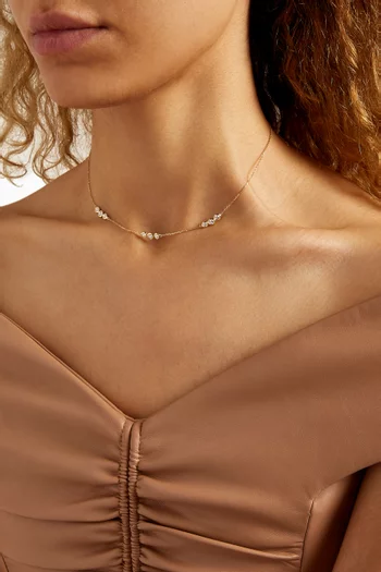 Triple Necklace with Diamonds in 18kt Yellow Gold     