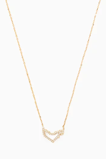 Mini UAE Map Necklace with Diamonds in 18kt Yellow Gold     