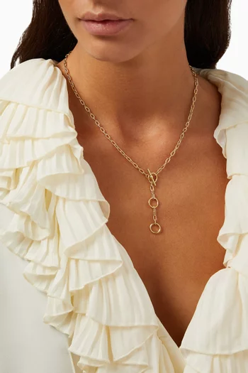 DY Madison® Three Ring Chain Necklace in 18kt Yellow Gold 