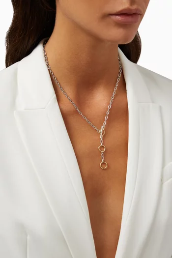 DY Madison® Three Ring Chain Necklace with 18kt Yellow Gold 