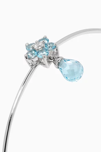 Roses Blue Sapphire Bracelet with Diamond in 18kt White Gold