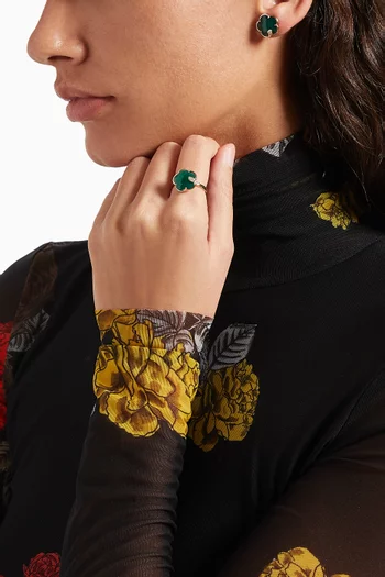 Petit Joli Diamond Ring with Green Agate in 18kt Rose Gold