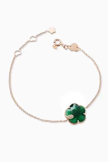 Petit Joli Diamond Bracelet with Green Agate in 18kt Rose Gold