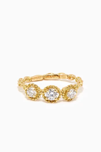 Salasil Trio Diamond Ring in 18kt Yellow Gold