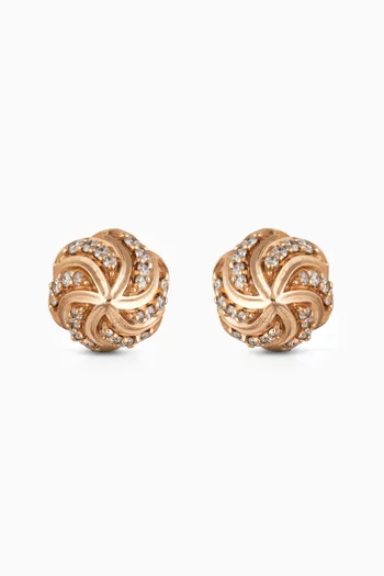 Merwad Stud Earrings with Diamonds in 18kt Rose Gold    