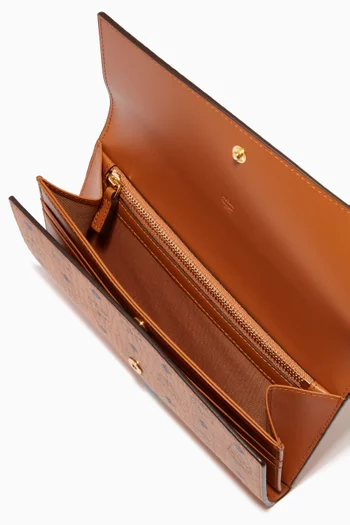 محفظة كبيرة ثلاثية الطي بنقشة فيزيتوس