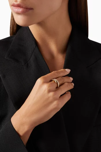 Serpenti Viper Diamond Ring in 18kt Yellow Gold