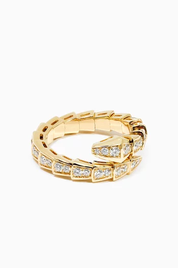 Serpenti Viper Diamond Ring in 18kt Yellow Gold  