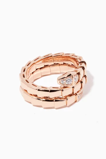 Serpenti Viper Diamond Ring in 18kt Rose Gold       