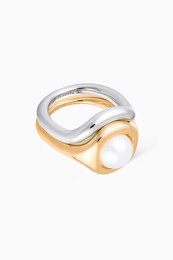 Pearl Eclipse Ring in 18kt Vermeil & Rhodium 