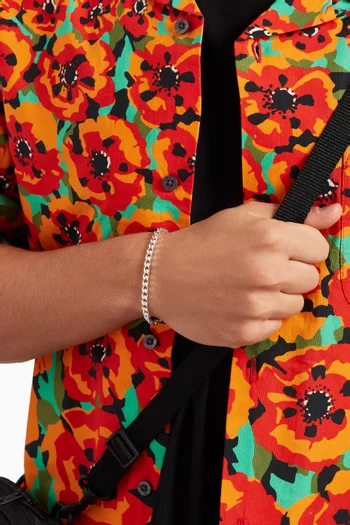 Cuban Chain Bracelet in Sterling Silver , 4mm     