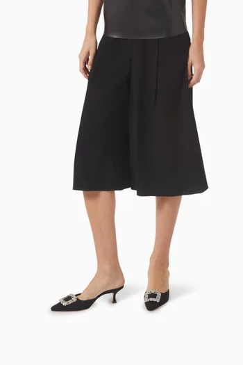 حذاء مايسيل مفتوح من الخلف بكعب 50 مم حرير كريب صيني