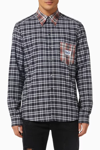 Check Shirt with DG Patch in Cotton