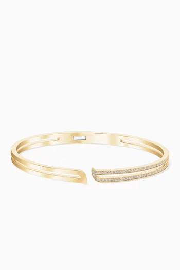 Alif Bangle with Diamonds in 18kt Yellow Gold