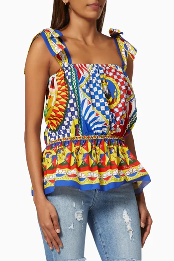 بلوزة قطن بوبلين بنقشة كاريتو