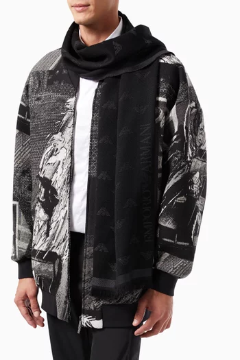 EA Macro Logo Scarf in Wool        