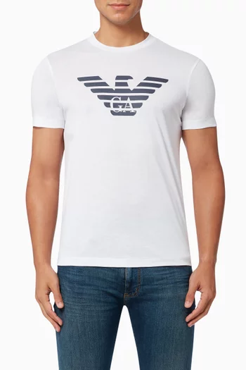 EA Macro Logo T-shirt in Cotton Jersey       