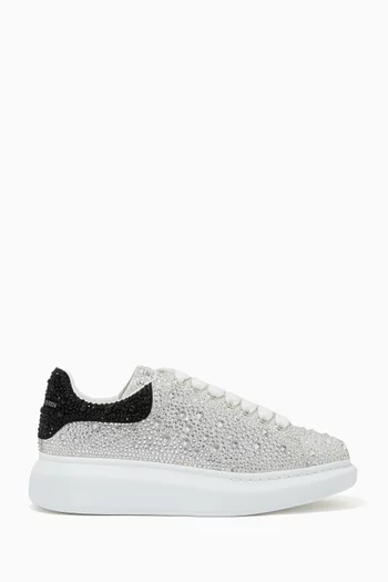 Buy Alexander McQueen White Oversized Sneakers in Crystal embellished Leather For Men Online Ounass Bahrain