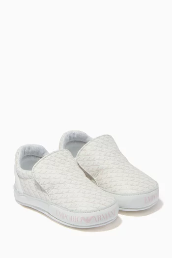 EA Micro Eagle Slip-on Sneakers in Leather   