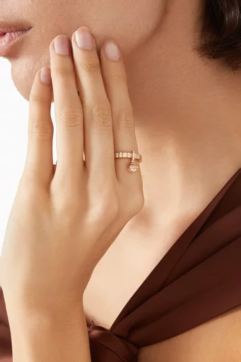 Cleo Charm Full Diamond Ring in 18kt Rose Gold
