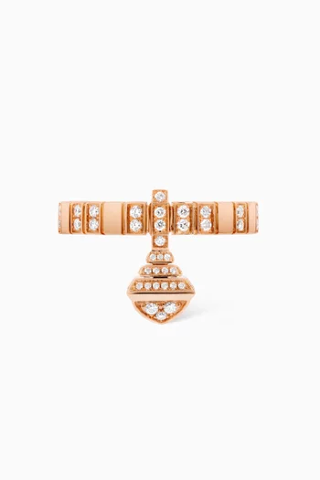 Cleo Charm Full Diamond Ring in 18kt Rose Gold