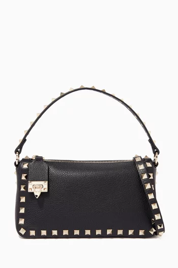 حقيبة كروس فالنتينو غارافاني صغيرة جلد بارز بحلي هرمية