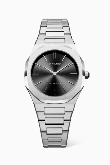 Ultra Thin Bracelet Quartz Stainless Steel Watch, 34mm