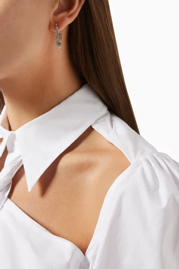 أقراط بالييه بسلسلة متدلية نحاس مطلي بالفضة