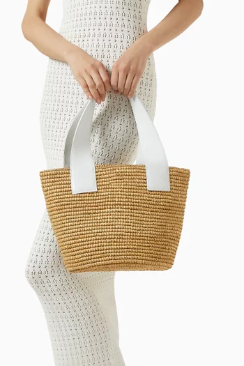 Medium Tote Bag in Woven Straw