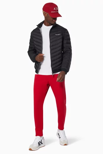 AX Logo Puffer Jacket in Quilted Nylon  