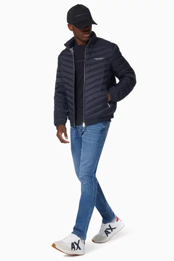 AX Logo Puffer Jacket in Quilted Nylon   