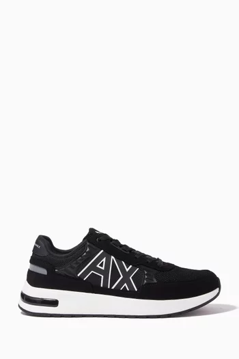 Logo Sneakers in Mesh & Leather