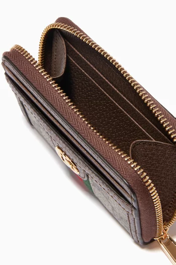 Ophidia Card Holder in GG Supreme Canvas  