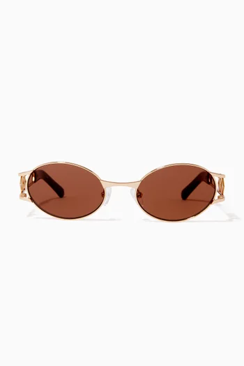 Carrie Round Sunglasses in Metal          