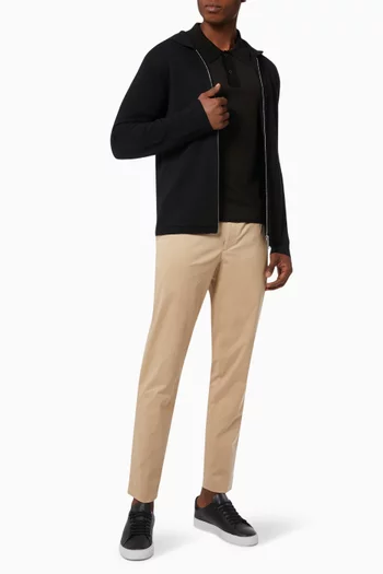 كارديغان صوف بغطاء رأس وسحّاب