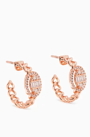 Quwa Diamond Earring in 18kt Rose Gold         