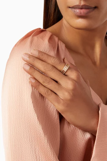 Oud Turath Band Ring with Diamonds in 18kt Rose Gold  