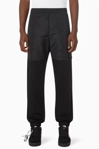 Hybrid Cargo Pants in Technical Fabric & Cotton Terry