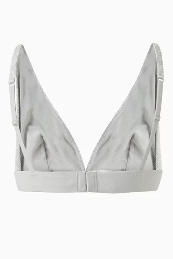 Cotton Jersey Rib Plunge Bralette    